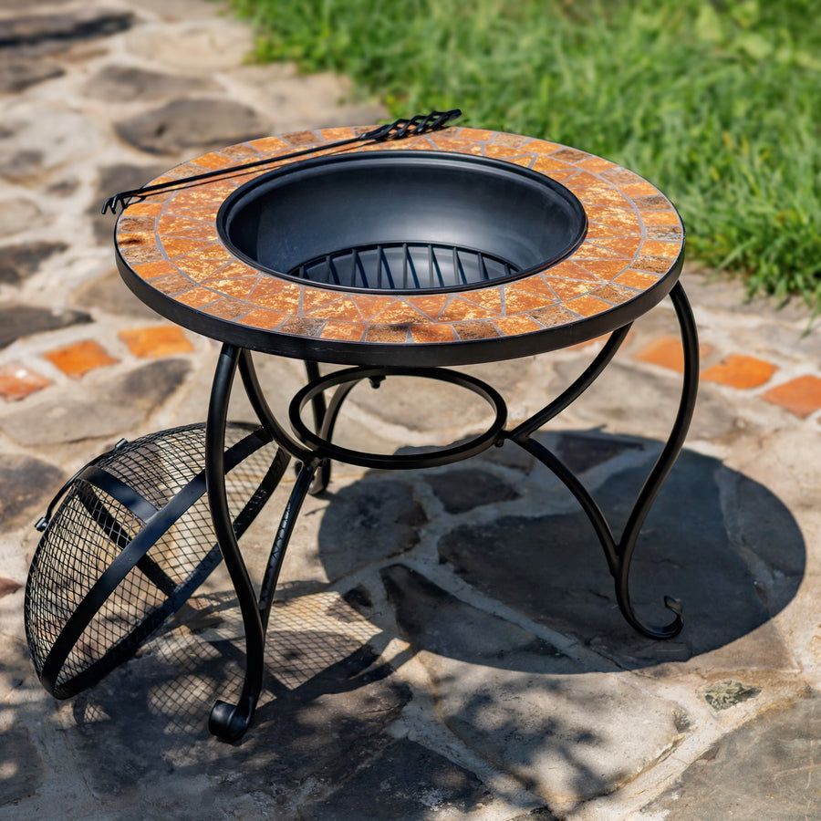 Mosaic tile fire pit Shenandoah detail 2