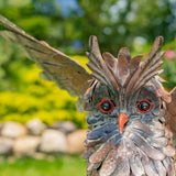 Soaring metal great horned owl garden statue product photo 3