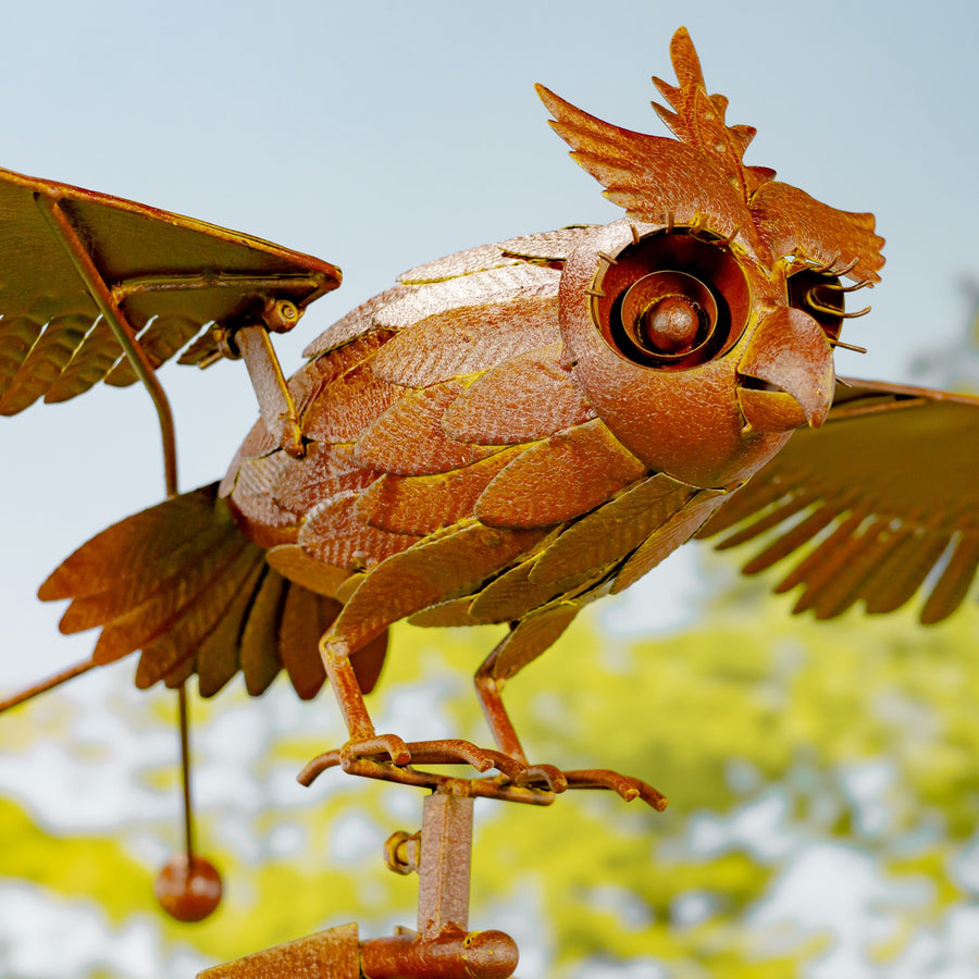 58 inch metal owl rocking garden stake Wendy product photo
