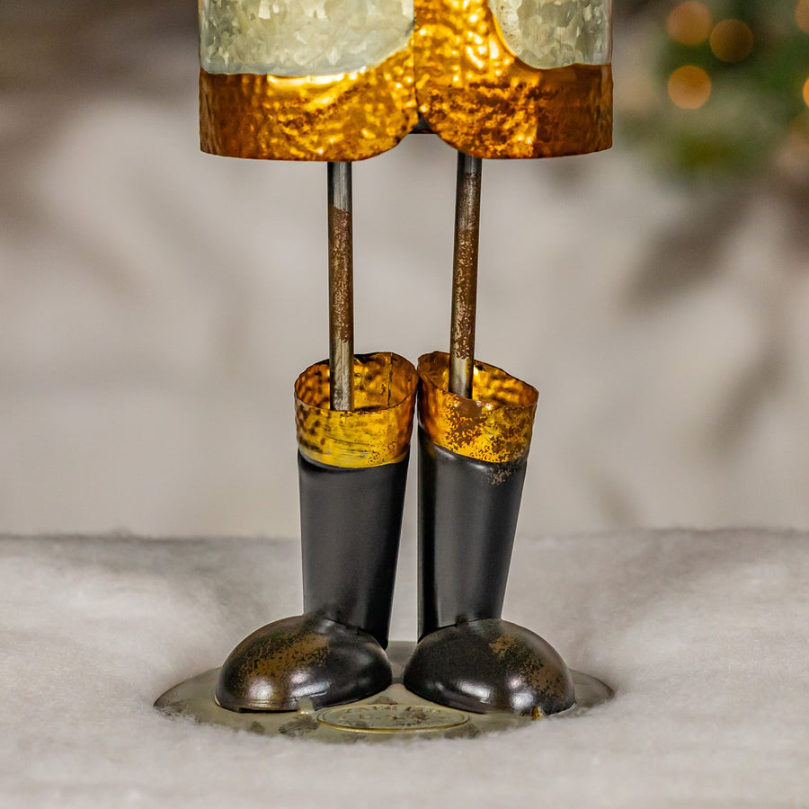 Galvanized Santa Claus figurine with Merry Christmas sash product photo 5