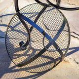 24.8"D. Round Mosaic Tile Metal Fire Pit "Grey Rocks" detail 4