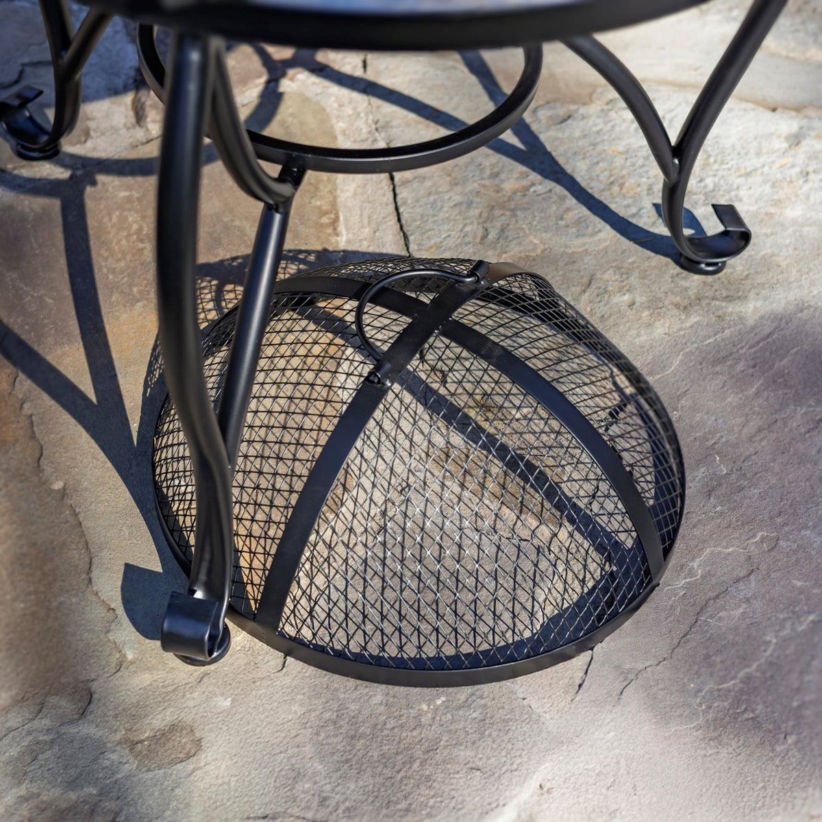 24.8"D. Round Mosaic Tile Metal Fire Pit "St. Augustine" detail 4