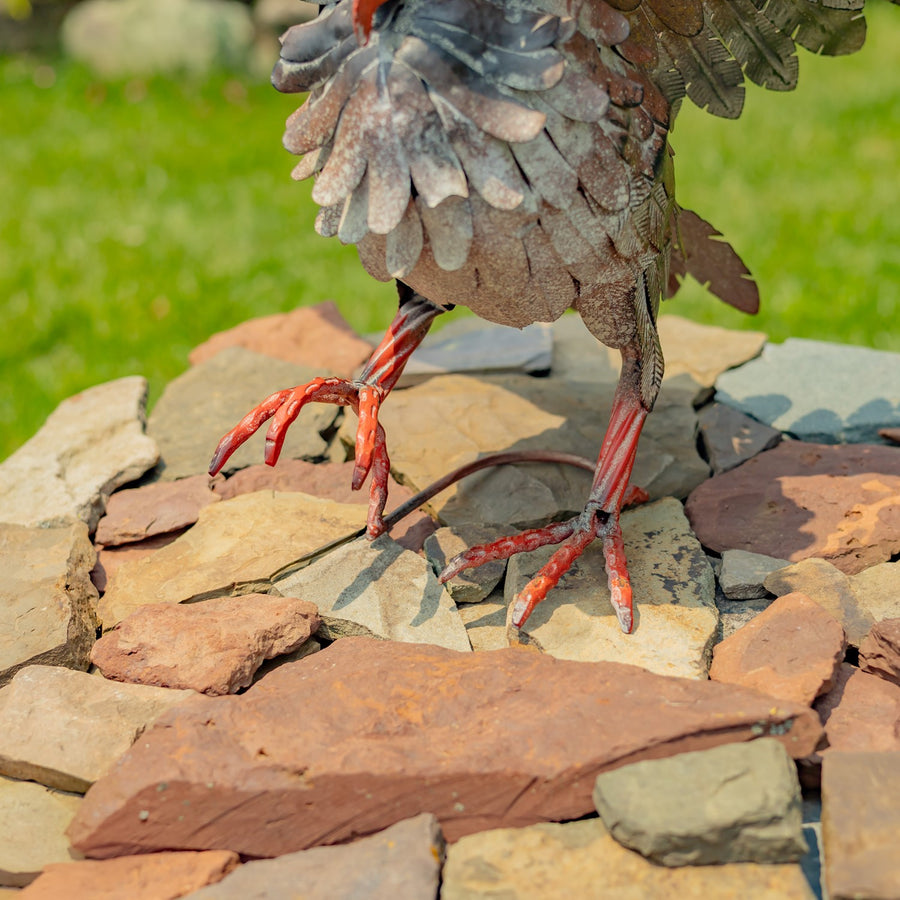 Soaring metal great horned owl garden statue product photo 5