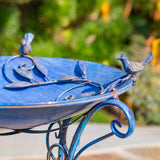 Rome 1945 iron birdbath in cobalt blue product photo 4
