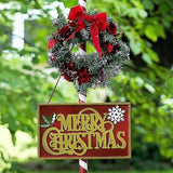 Standing iron Christmas lantern with LED lights and poinsettia wreath, product photo 5