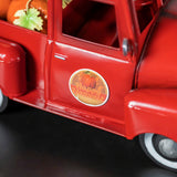 Glossy red iron pickup truck decor, view 5