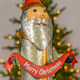 Galvanized Santa Claus figurine with Merry Christmas sash product photo 6