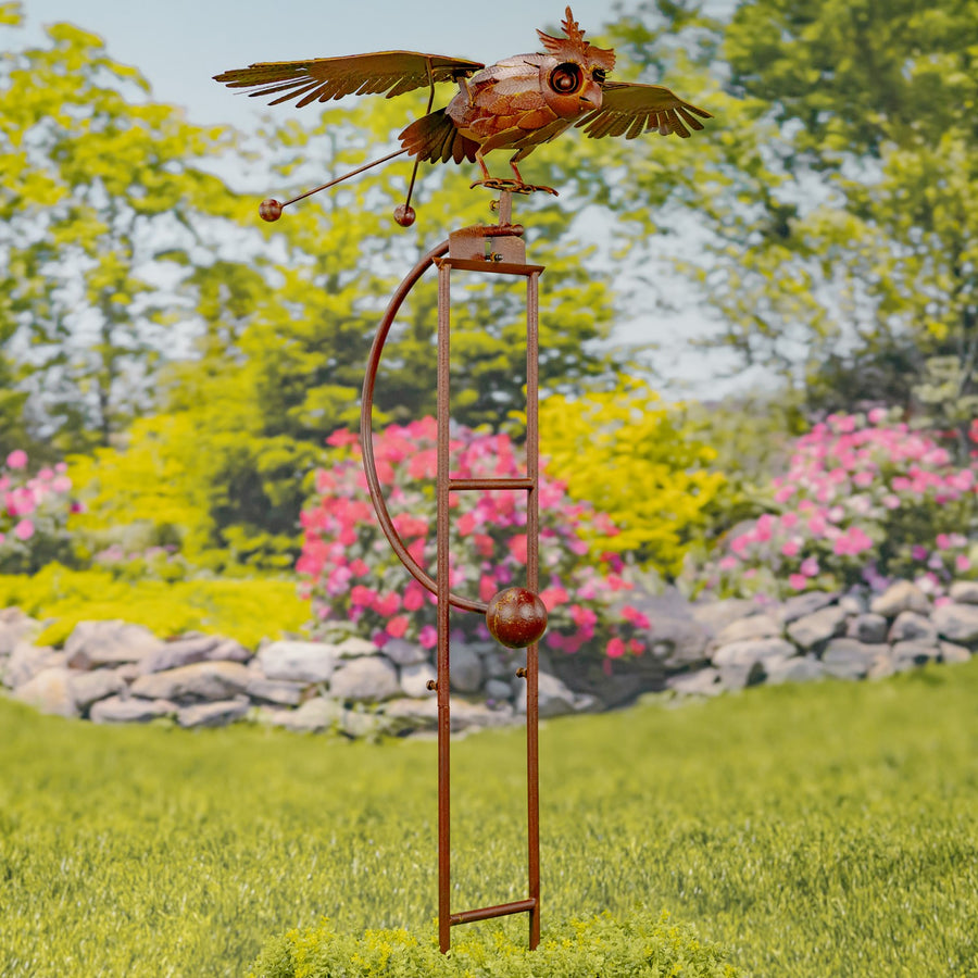 58 inch metal owl rocking garden stake Wendy product photo