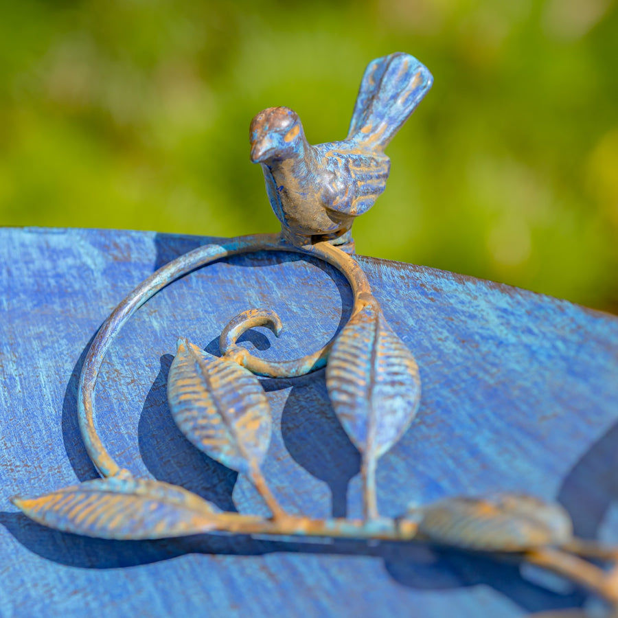 Rome 1945 iron birdbath in cobalt blue product photo 5