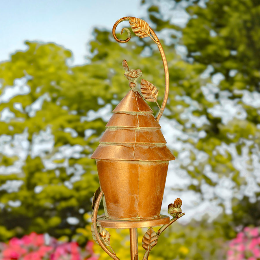 Antique copper Mary birdhouse stake product photo 7