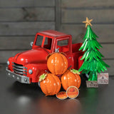 Glossy red iron pickup truck decor, view 7