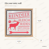 Reindeer Rides Wall Sign 15.75 in Square dimensions: 15.75 in H x 15.75 in W x 1 in D