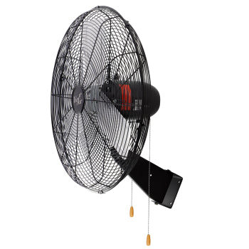 The Vie Air 24 Inch Tilting Wall Mountable Heavy Duty Commercial Strength Oscillating Fan with 3 Speed Motor in Black